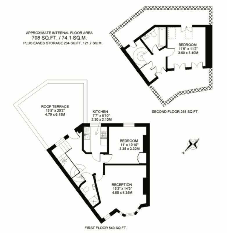 1x King bedroom - roof terrace flat - student accommodation in Battersea - img_5